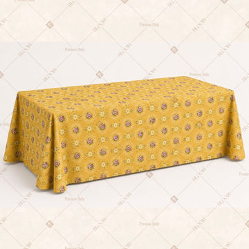 Mustard Floral Medallion Table Cover Pack Of 6