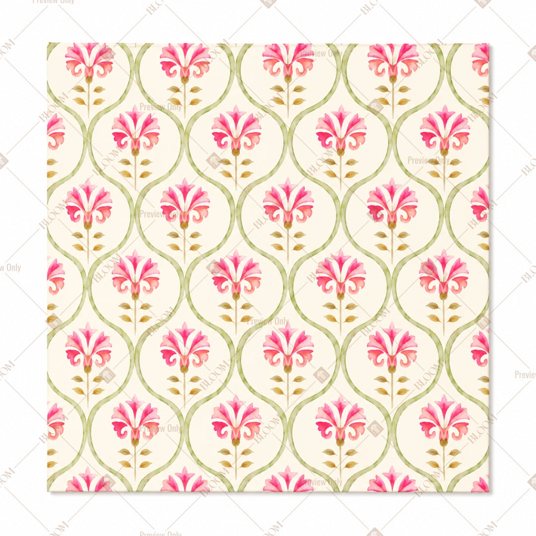 Traditional Tulip Motif Pattern Design