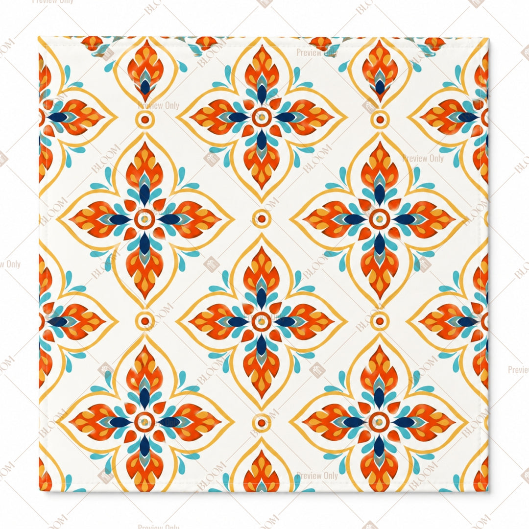 Orange Moroccan Tile Pattern Design
