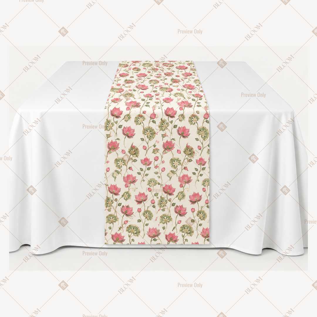 Pink Floral Vine Table Runner Pack Of 12