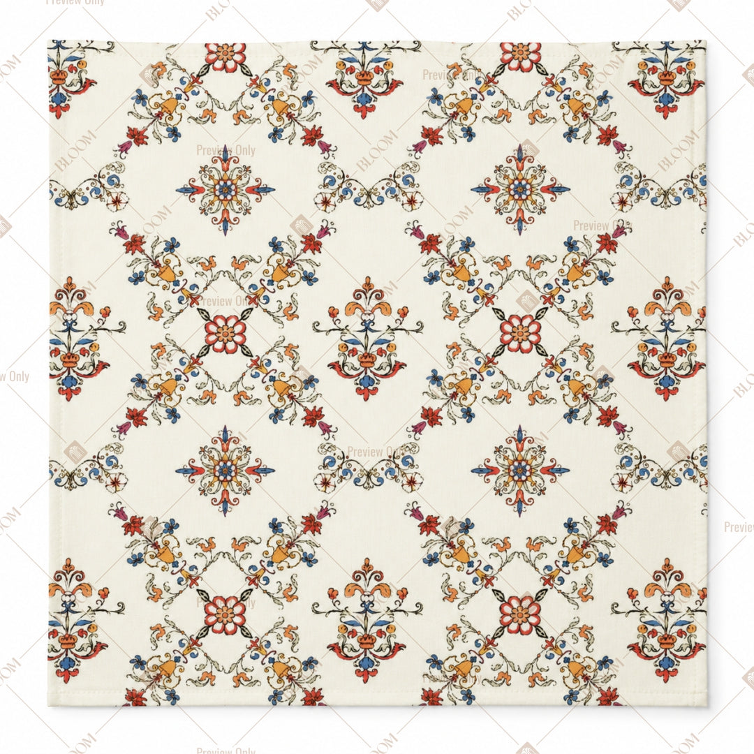 Black White Geometric Floral Pattern Design
