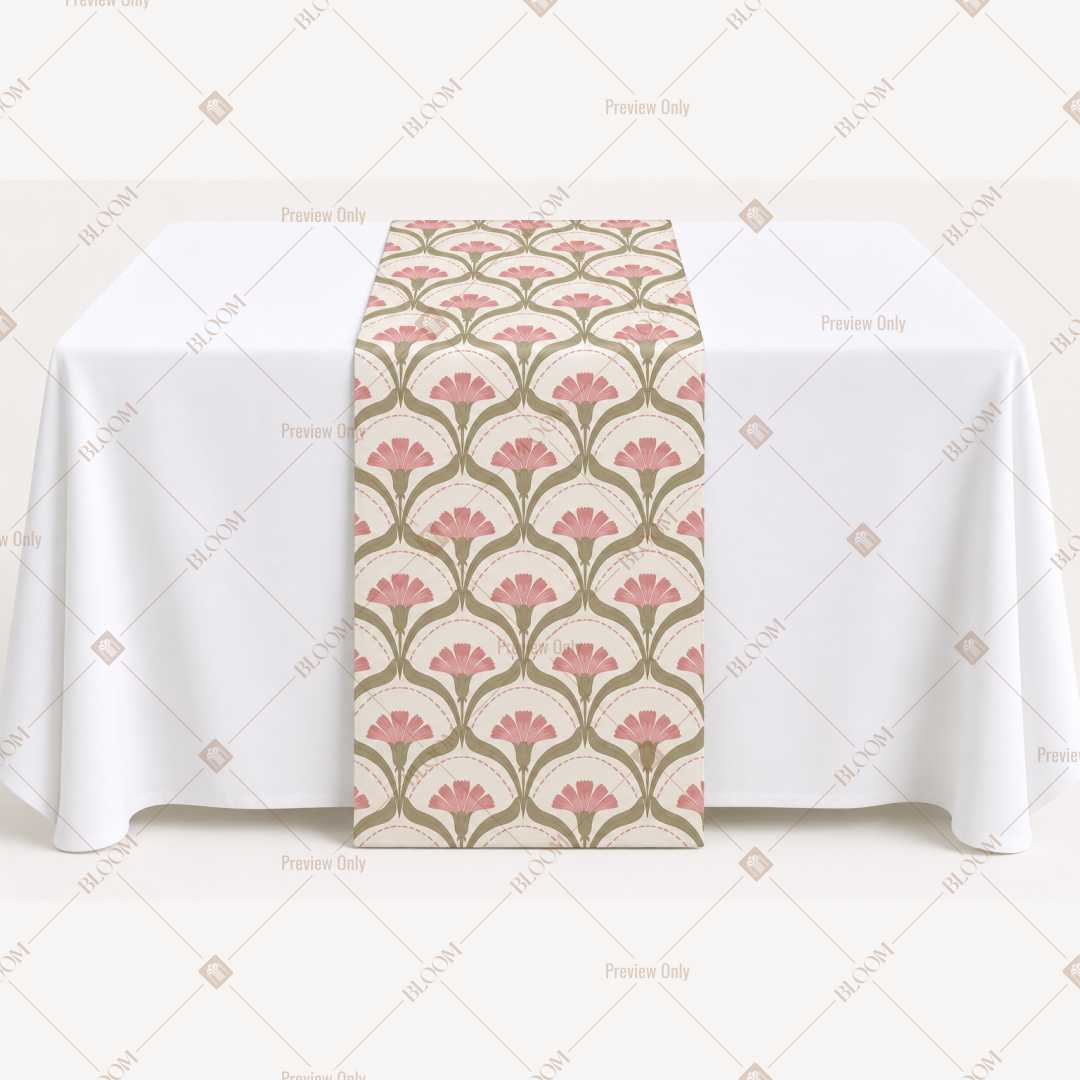 Peach Geometric Trellis Table Runner Pack Of 12