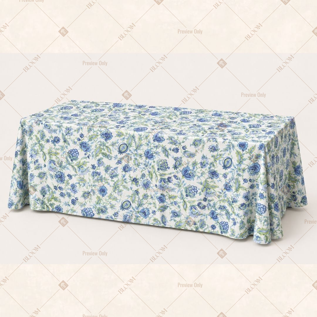 Blue Floral Table Cover Pack Of 6