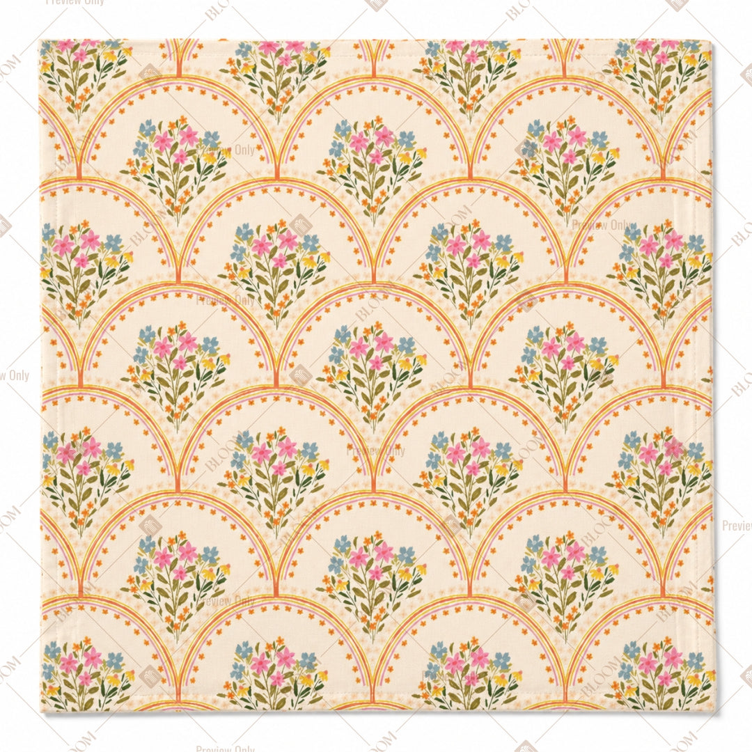 Pastel Scallop Fan Pattern Design