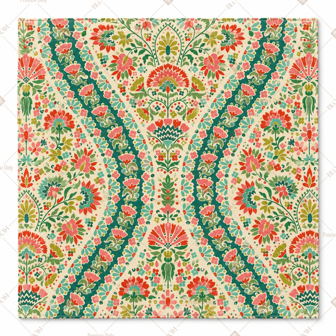 Colorful Paisley Floral Pattern Design