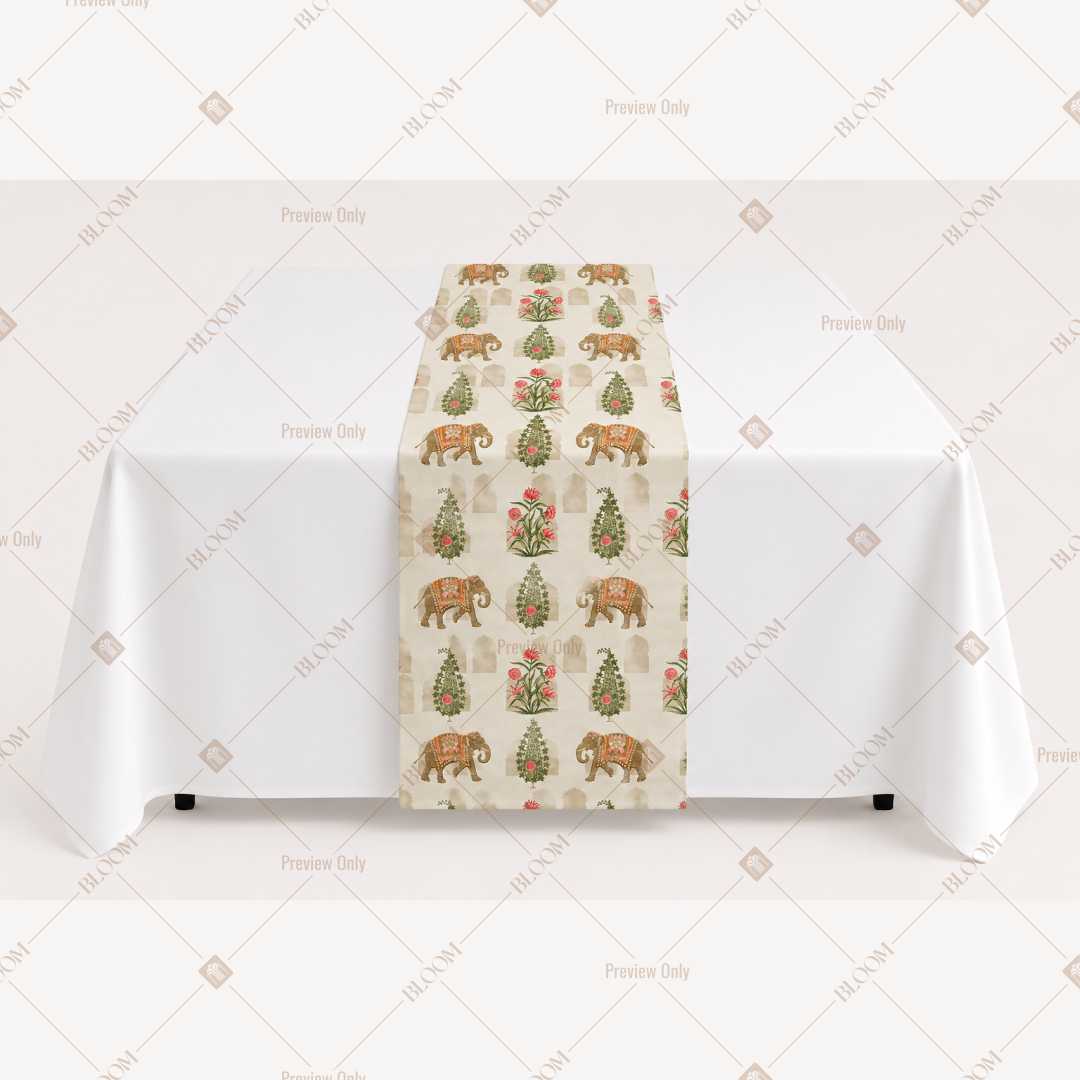 Olive Folk Floral Table Runner Pack Of 12