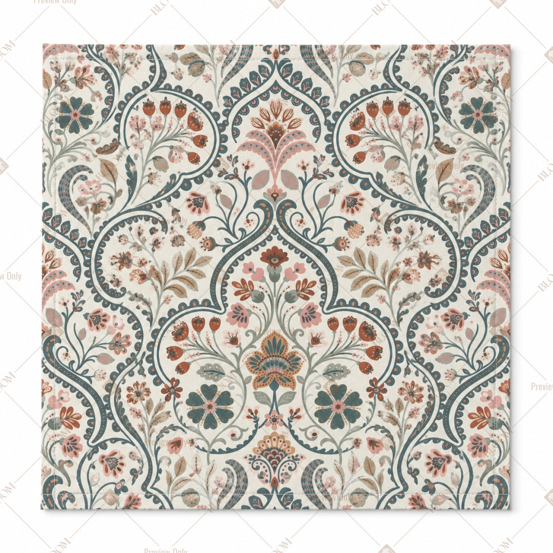 Vintage Mughal Damask Pattern Design