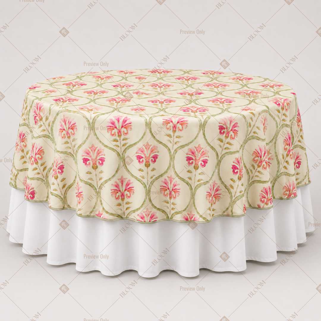 Pink Lotus Floral Table Overlay Pack of 6