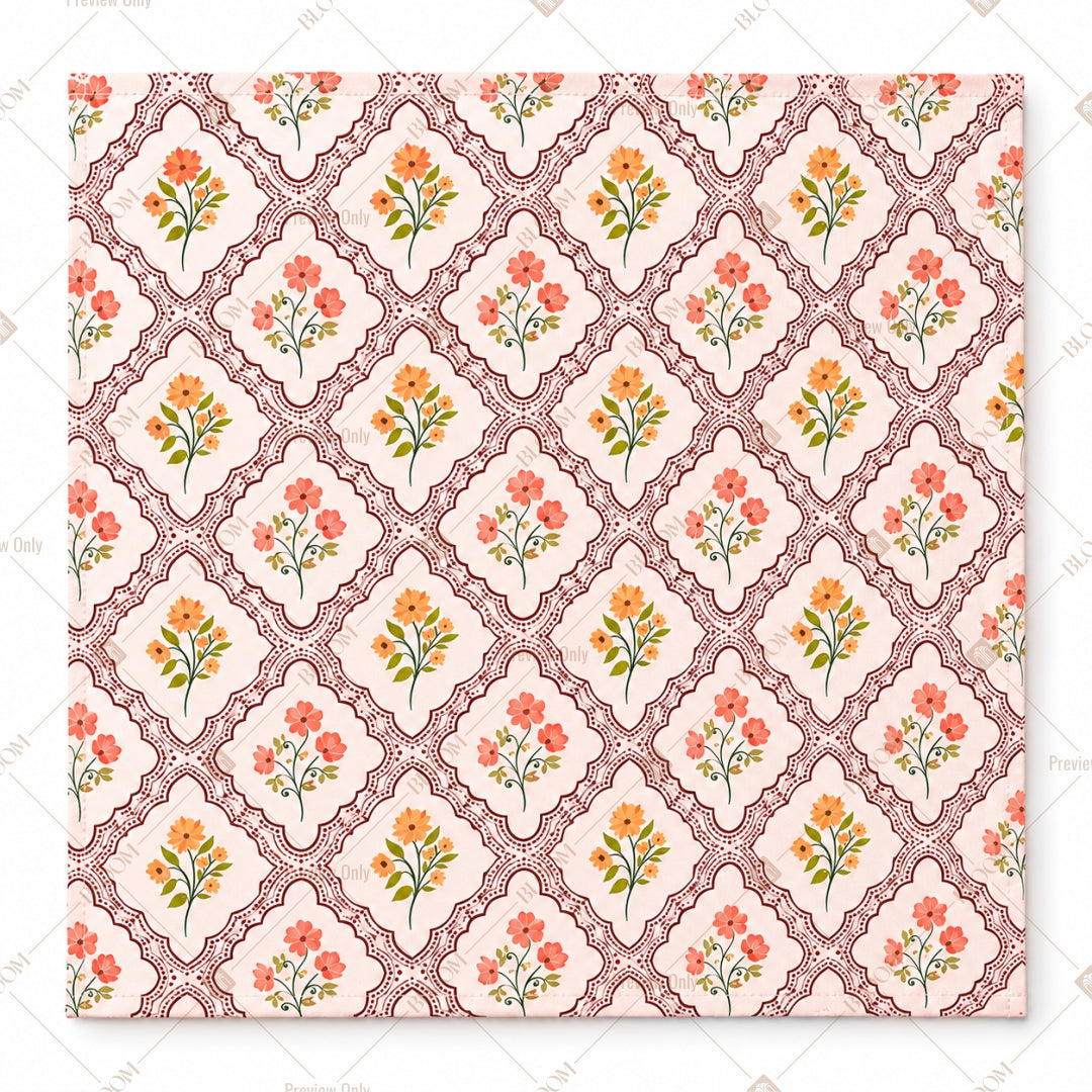 Pastel Diamond Handblock Pattern Design