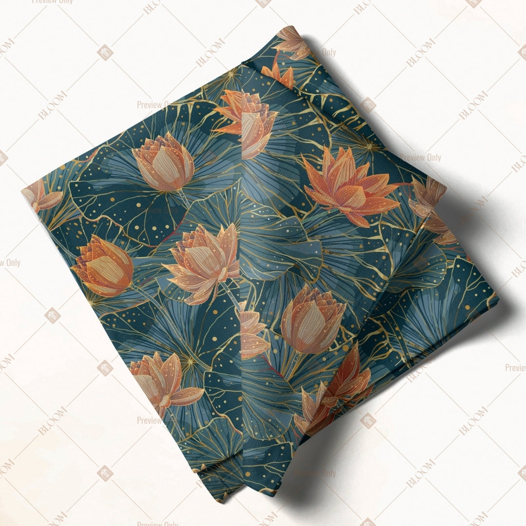 Teal Floral Vintage Napkin Pack of 20