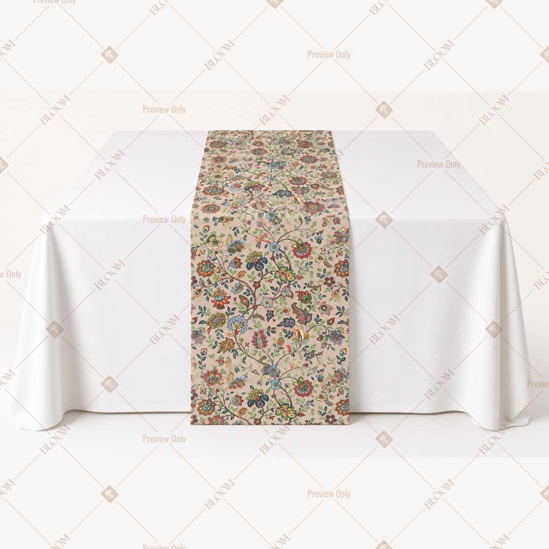 Beige Floral Medallion Table Runner Pack Of 12
