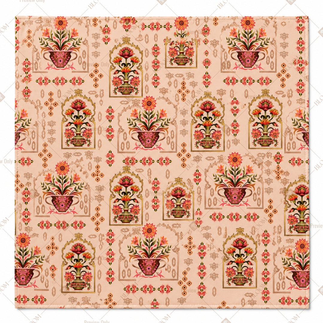 Terracotta Floral Motif Pattern Design
