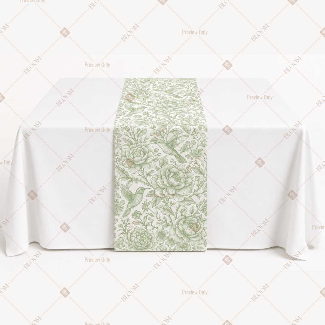 Sage Botanical Vine Table Runner Pack Of 12