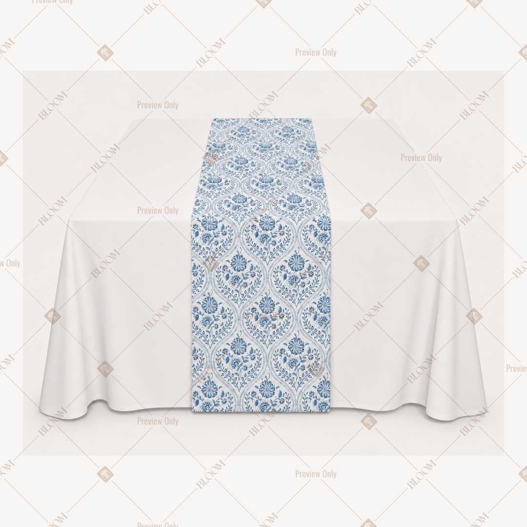 Sky Blue Floral Trellis Table Runner Pack Of 12