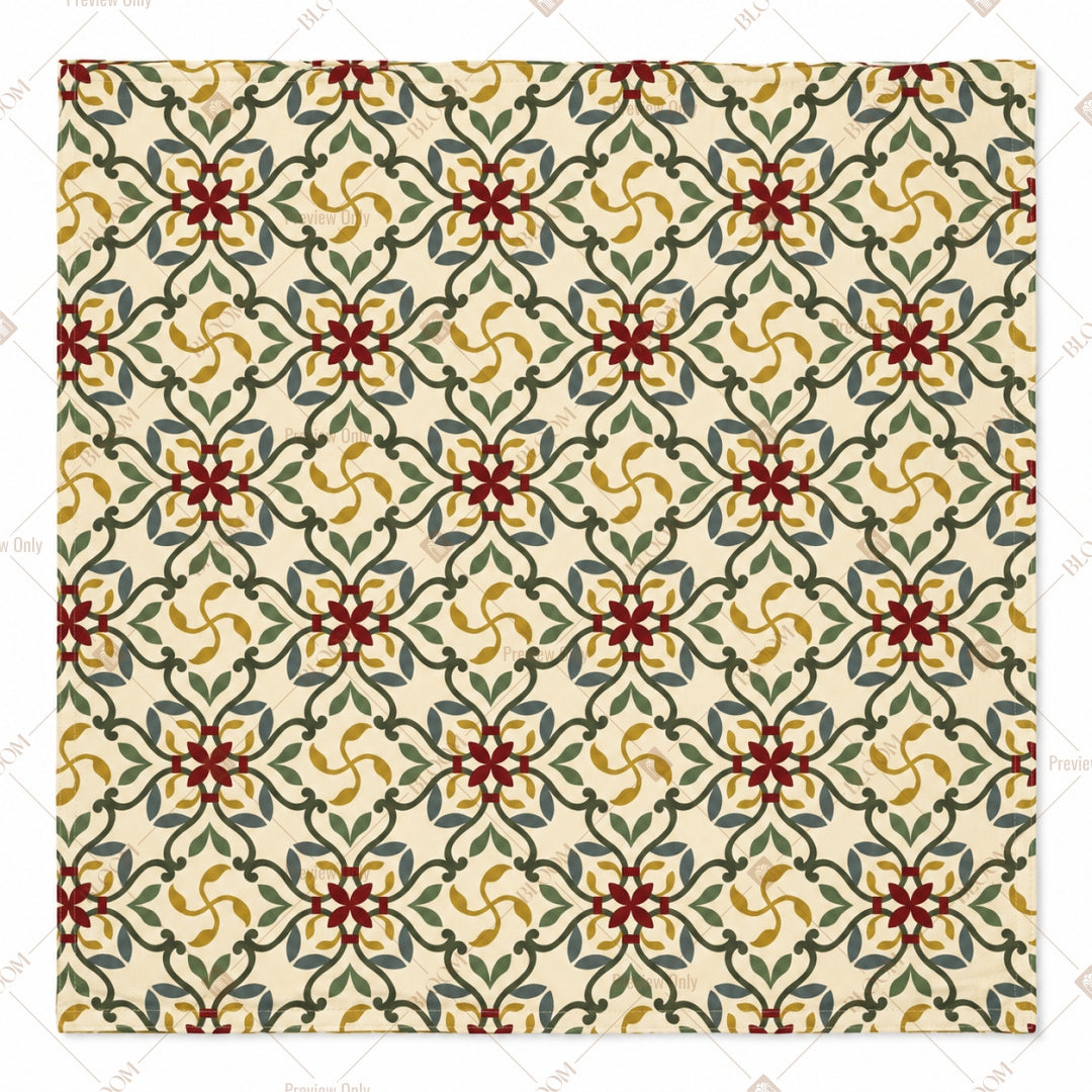 Vintage Floral Lattice Pattern Design