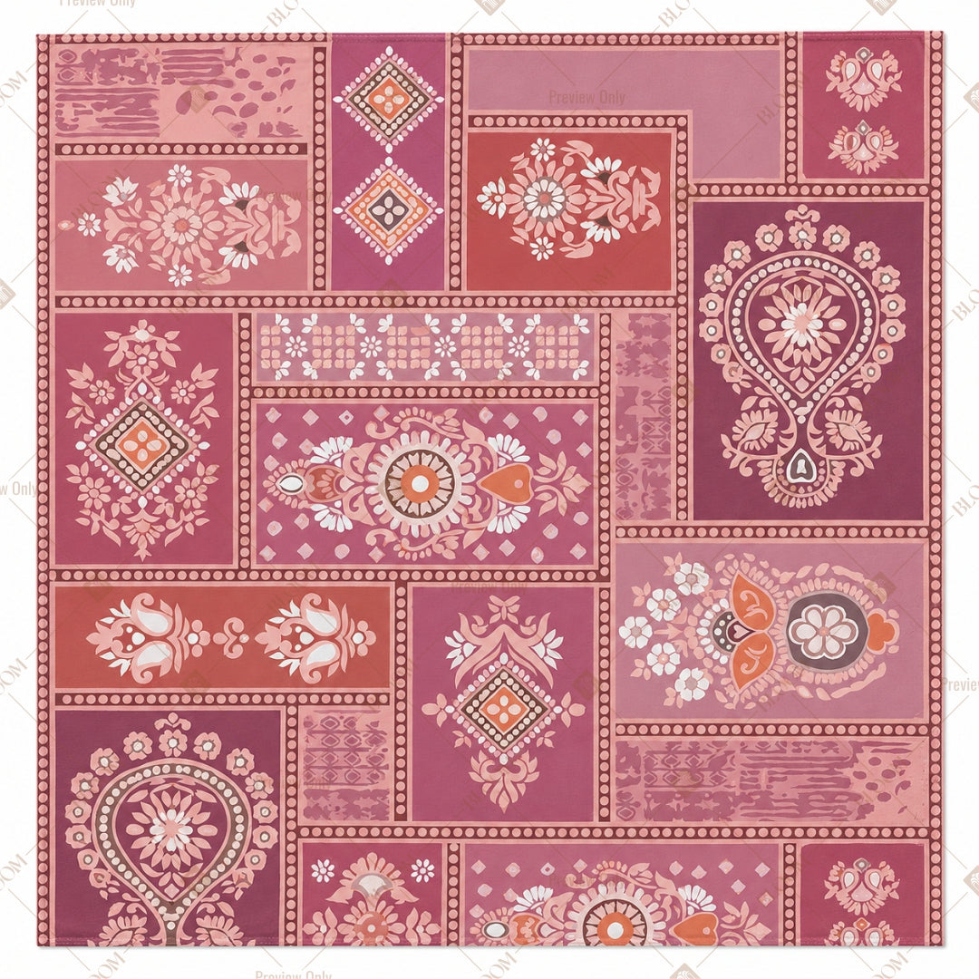 Pink Folk Art Pattern Design