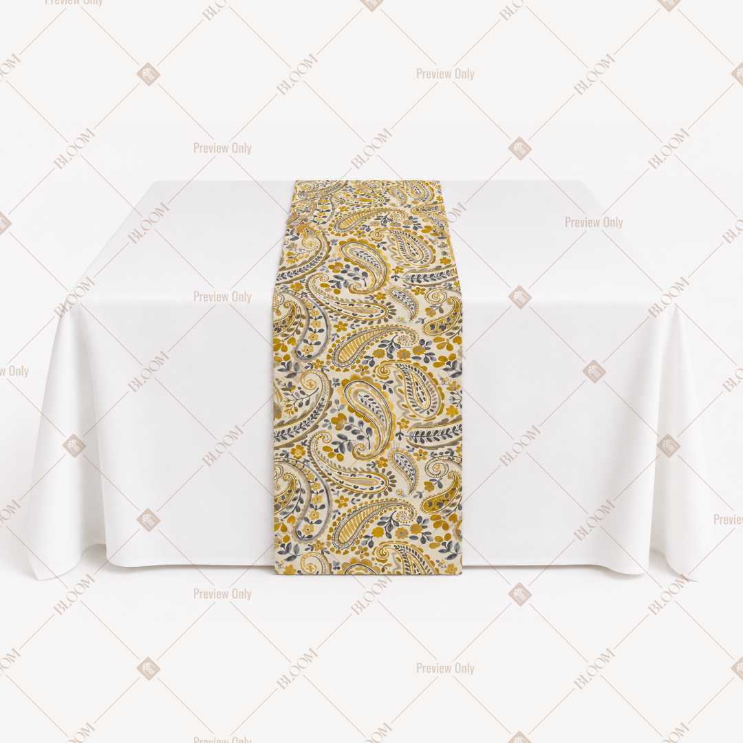 Mustard Ornamental Medallion Table Runner Pack Of 12