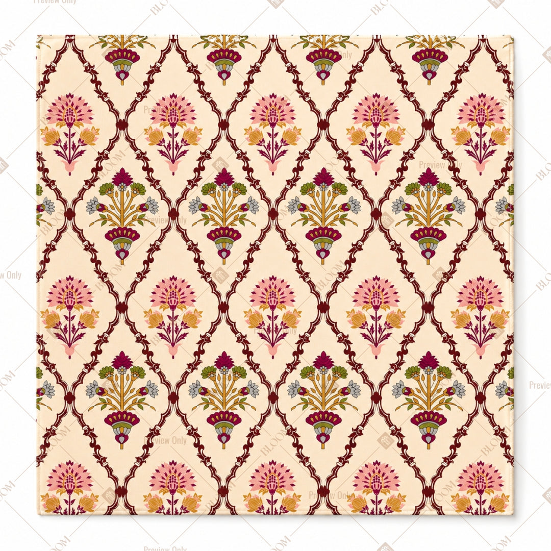Diamond Floral Lattice Pattern Design