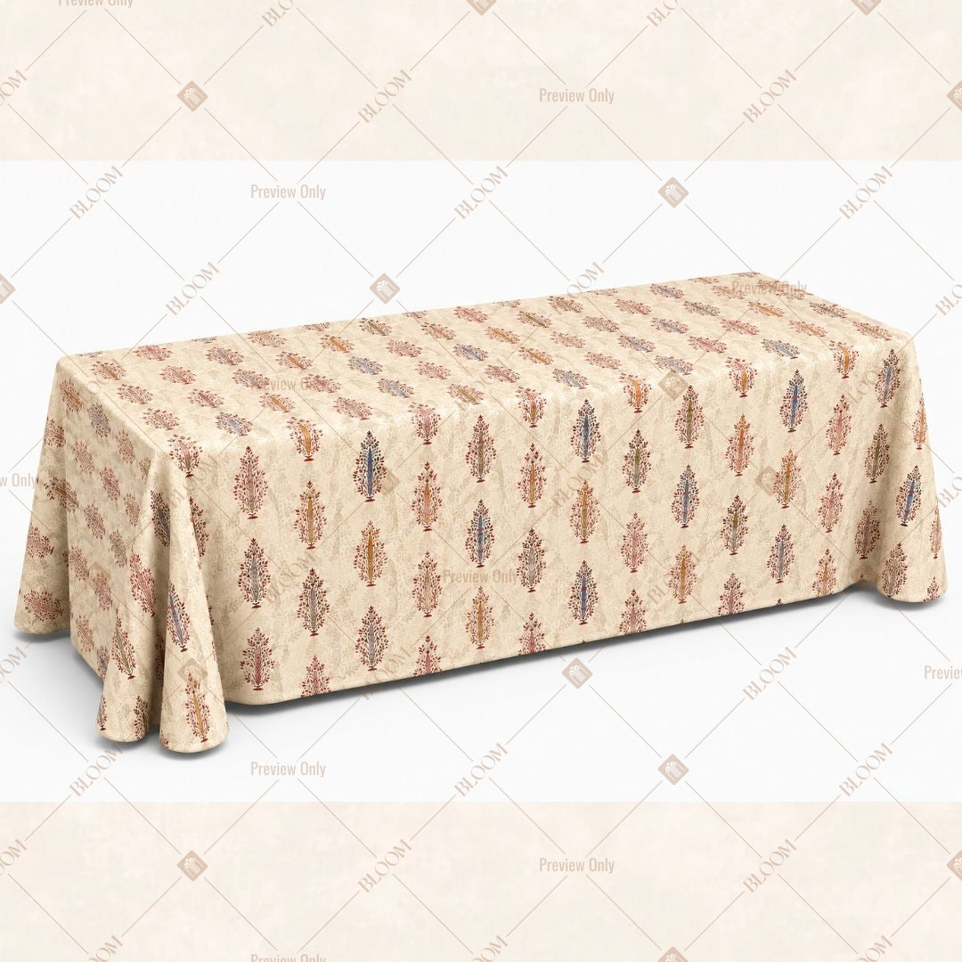 Beige Leaf Table Cover Pack Of 6