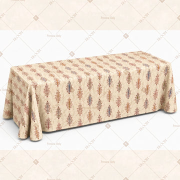 Beige Leaf Table Cover Pack Of 6