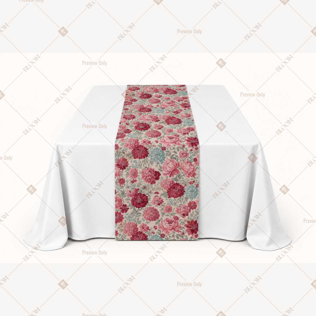 Rose Garden Floral Table Runner Pack Of 12