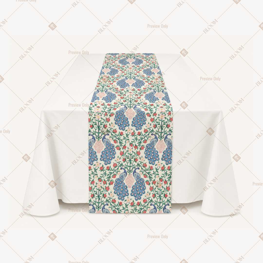 Blue Floral Trellis Table Runner Pack Of 12