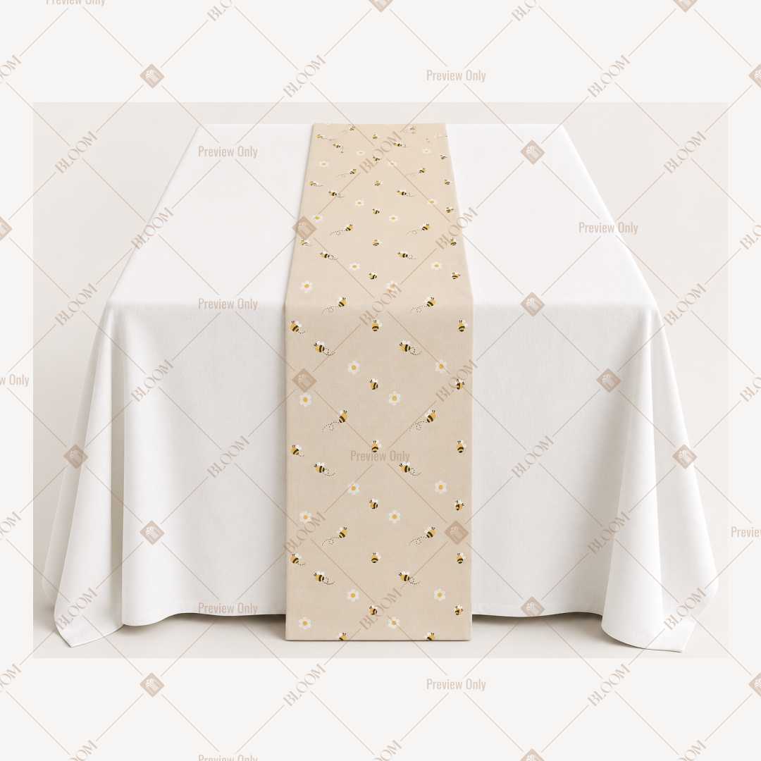 Beige Mini Floral Table Runner Pack Of 12