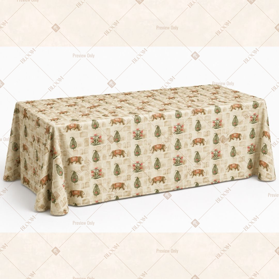 Beige Floral Table Cover Pack Of 6