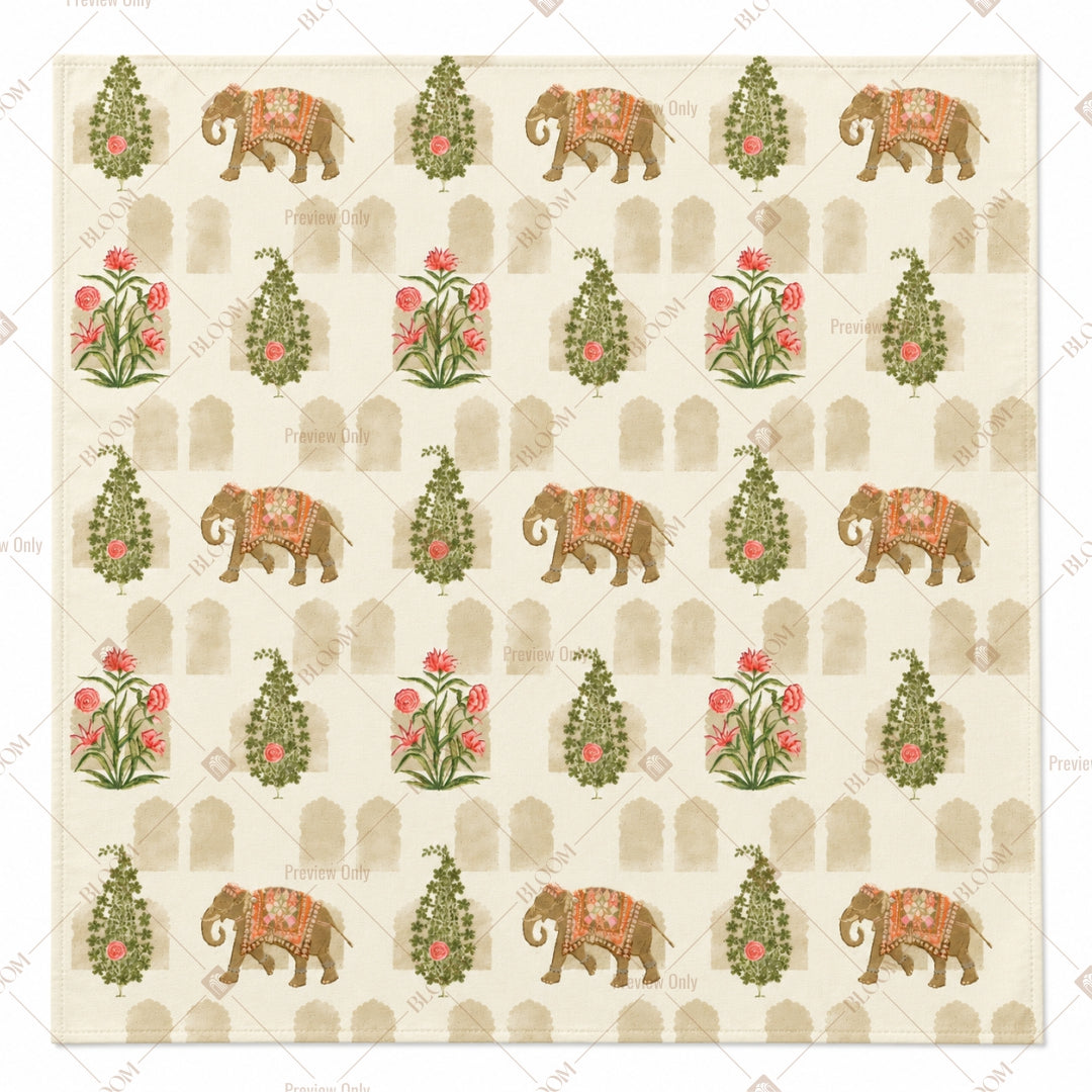 Elephant Folk Art Pattern Design