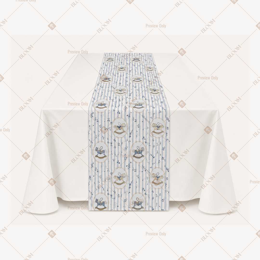 Grey Marble Floral Table Runner Pack Of 12