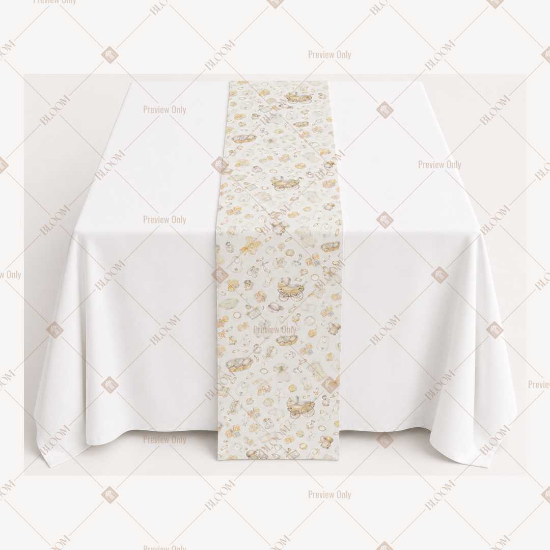 Beige Floral Medallion Table Runner Pack Of 12