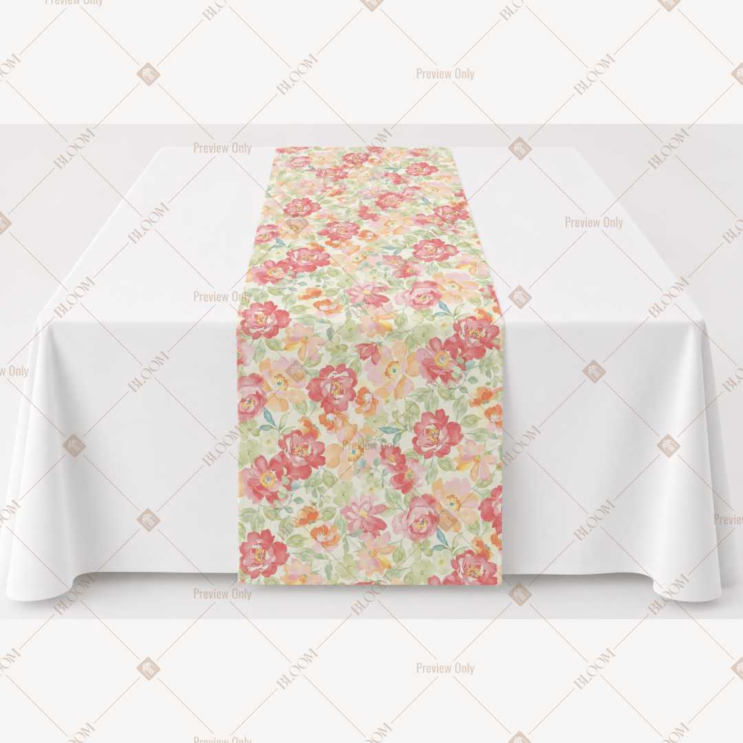 Peach Floral Vine Table Runner Pack Of 12