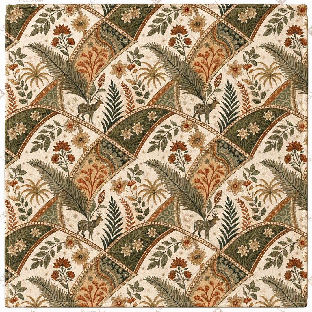 Brown Scallop Fan Pattern Design