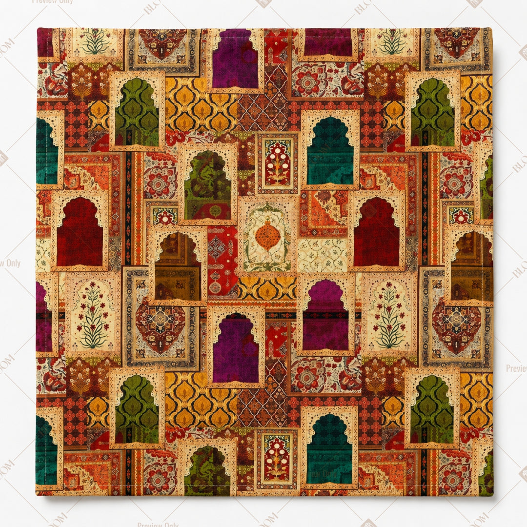 Colorful Mughal Door Collage Pattern Design