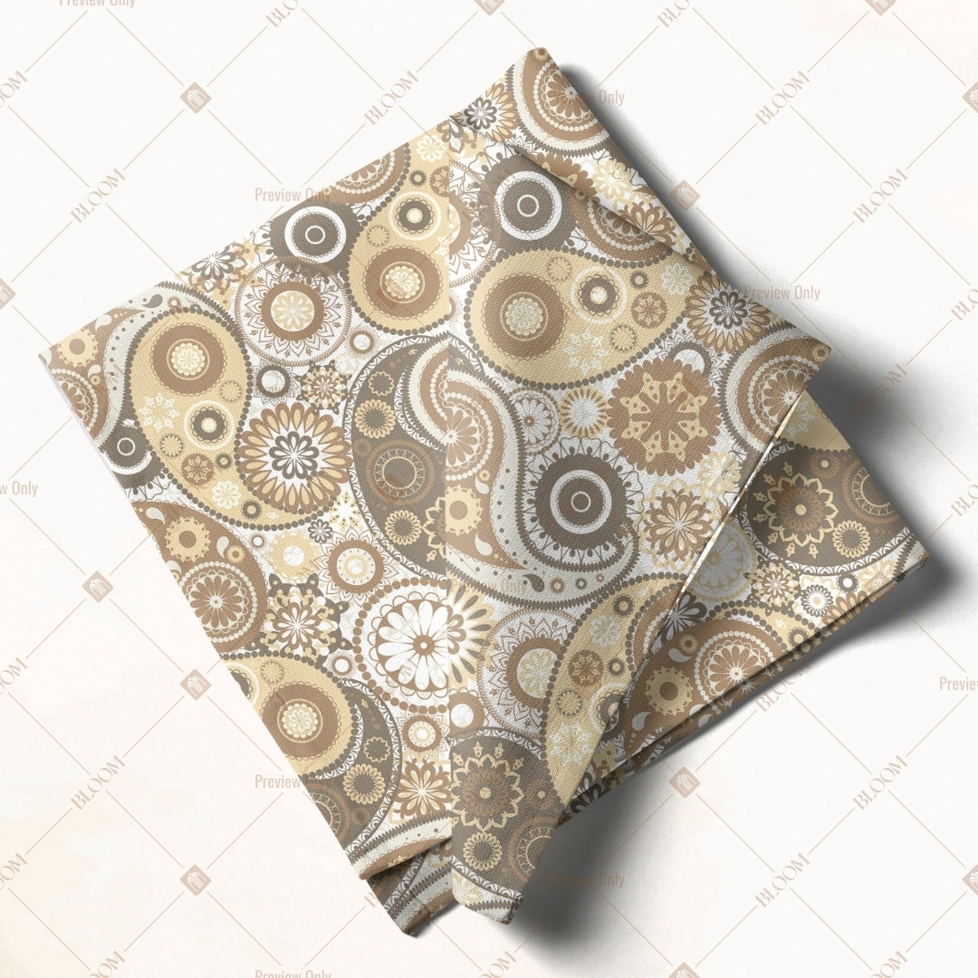 Beige Geometric Mandala Napkin Pack of 20