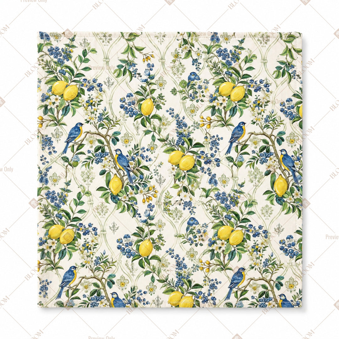 Yellow Floral Bird Pattern Design