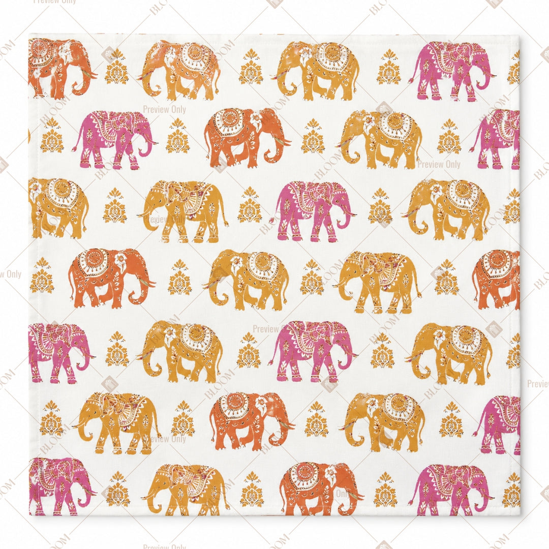 Elephant Folk Art Pattern Design