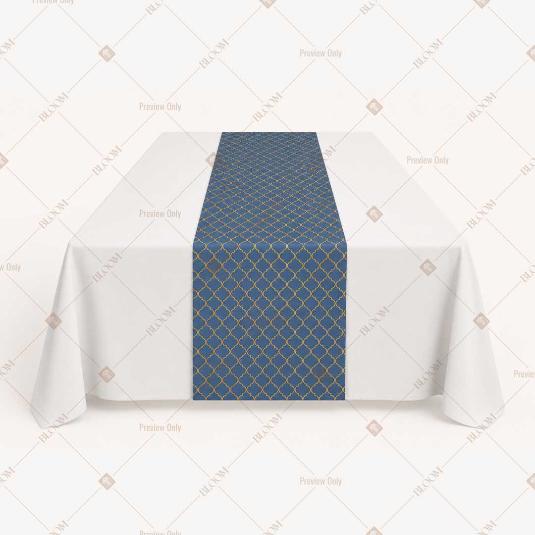 Denim Blue Solid Table Runner Pack Of 12