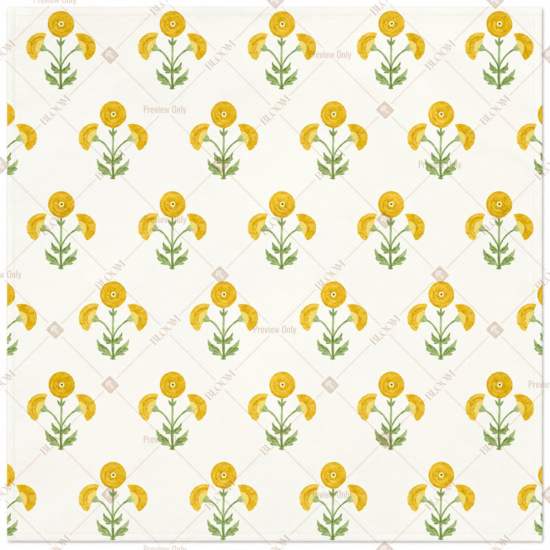 Yellow Mini Floral Pattern Design