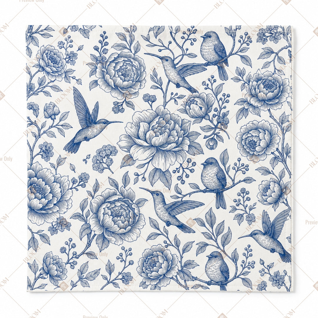 Blue Vintage Floral Pattern Design