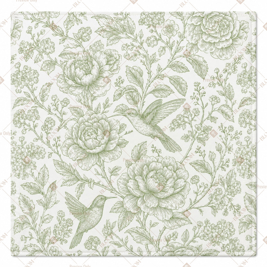 Sage Botanical Rose Pattern Design
