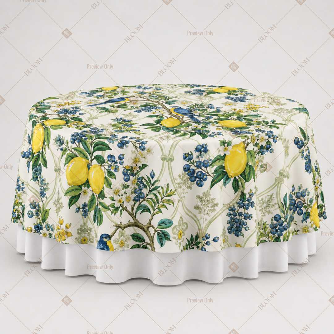 Lemon Citrus Botanical Table Overlay Pack of 6