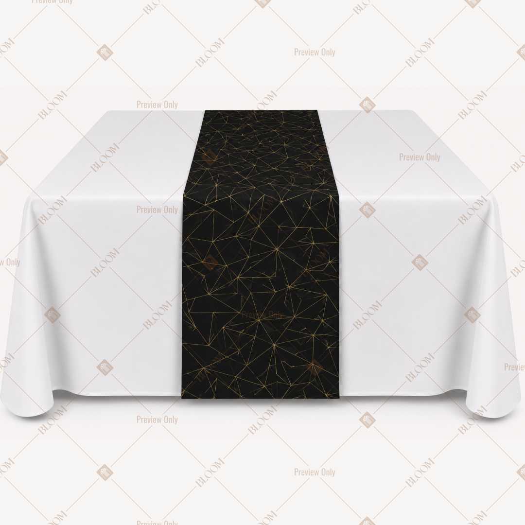 Black Gold Luxe Table Runner Pack Of 12