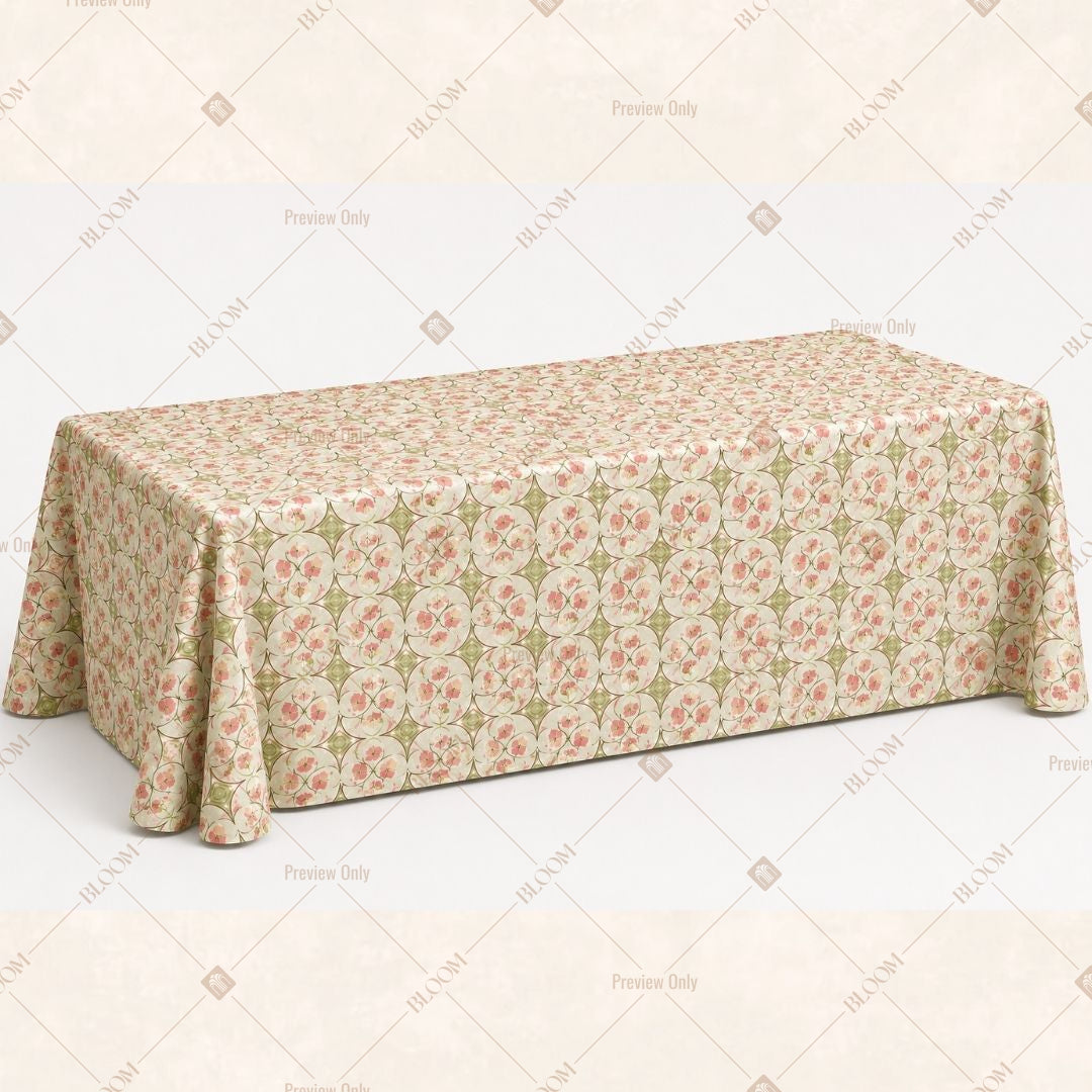 Beige Floral Trellis Table Cover Pack Of 6