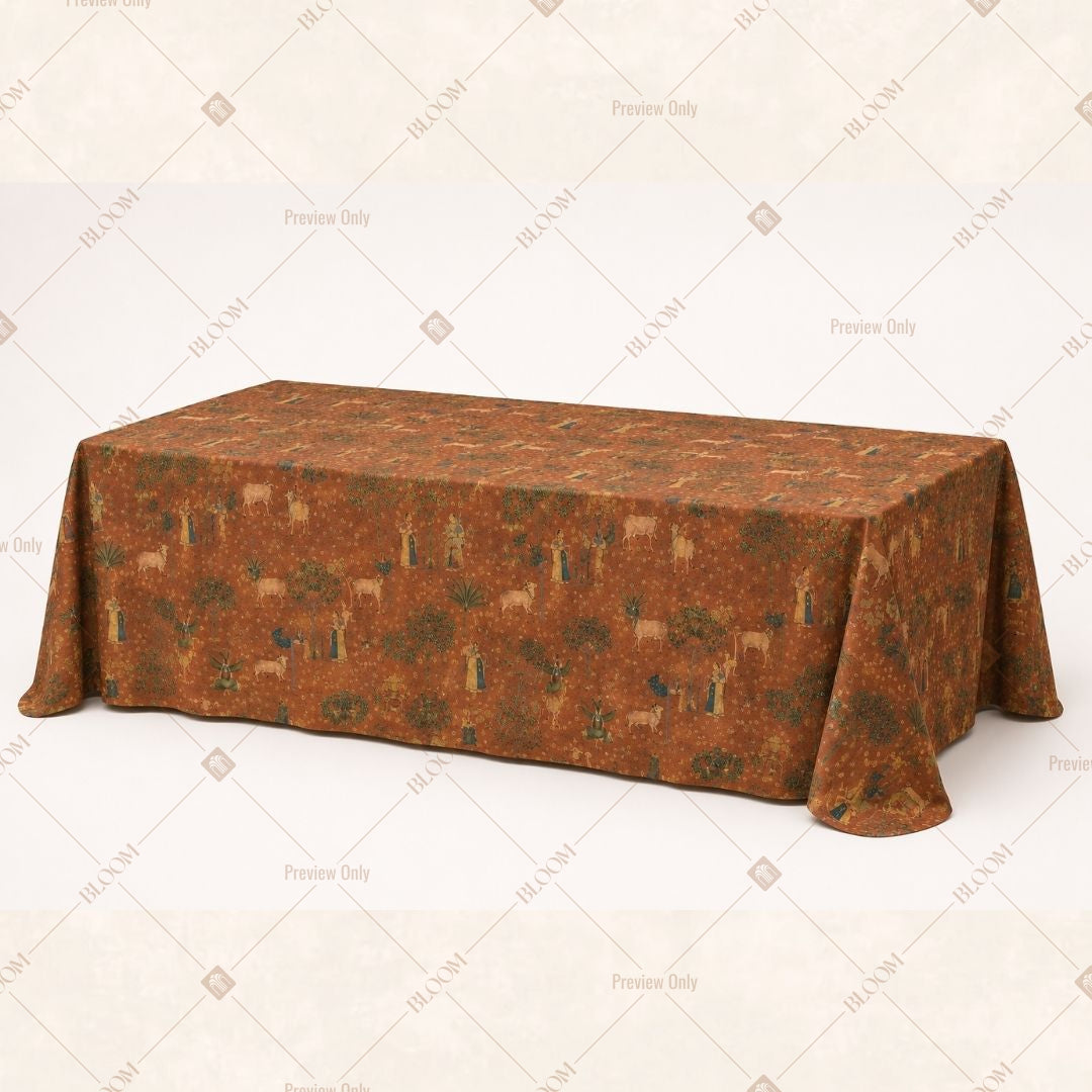 Rustic Brown Floral Table Cover Pack Of 6