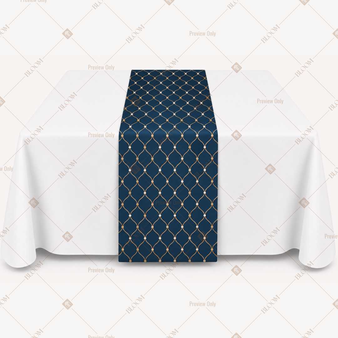 Navy Geometric Table Runner Pack Of 12