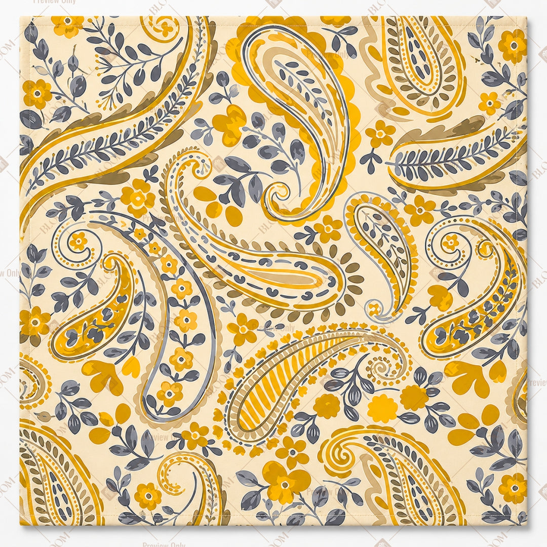 Yellow Paisley Pattern Design