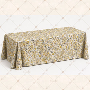 Golden Floral Medallion Table Cover Pack Of 6