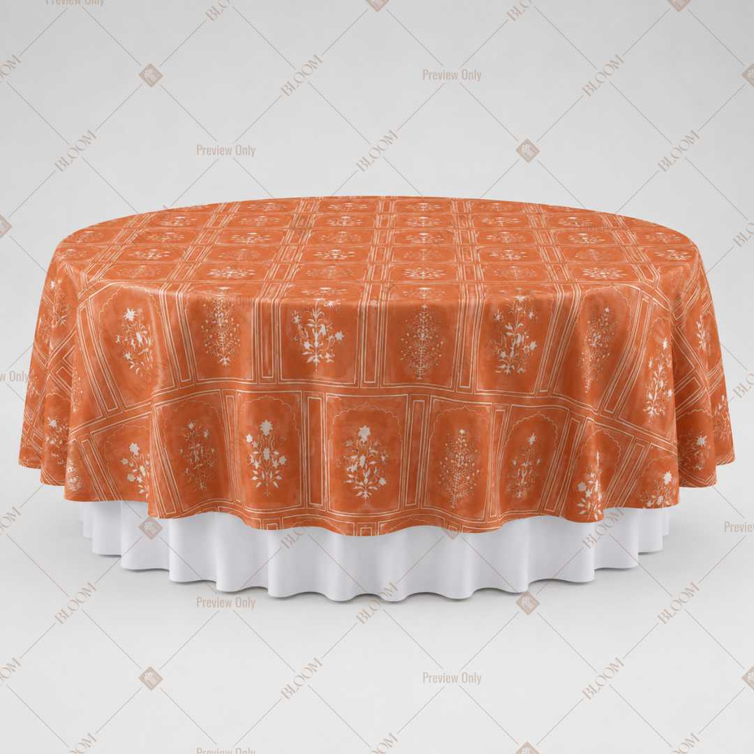 Terracotta Mughal Motif Table Overlay Pack of 6
