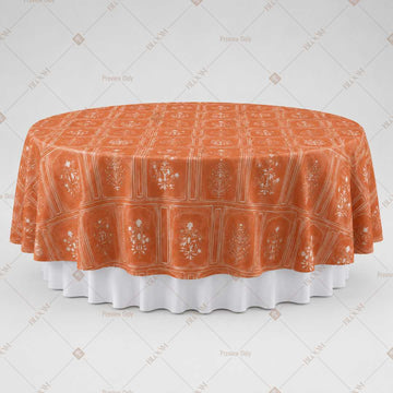 Terracotta Mughal Motif Table Overlay Pack of 6
